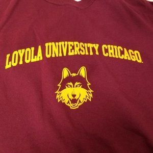Loyola University Chicago TShirt Shirt Top Maroon Gold Fan Apparel Gildan 2X